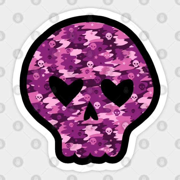 Amethyst Camo Skull Sticker by Ellador